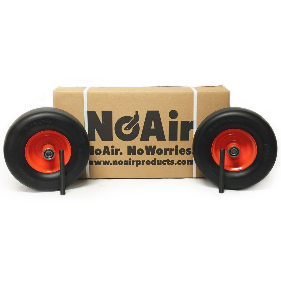 NoAir® (2) Bad Boy Flat Free Wheel Assemblies 11x6.00-5 MZ Magnum Replaces 022-8049-00