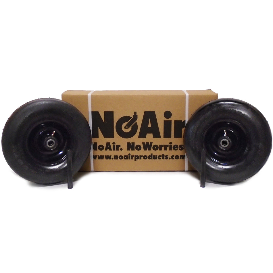 NoAir® (2) Wright Flat Free Wheel Assemblies 13x5.00-6 Black Fits Sentar Repl 72460029
