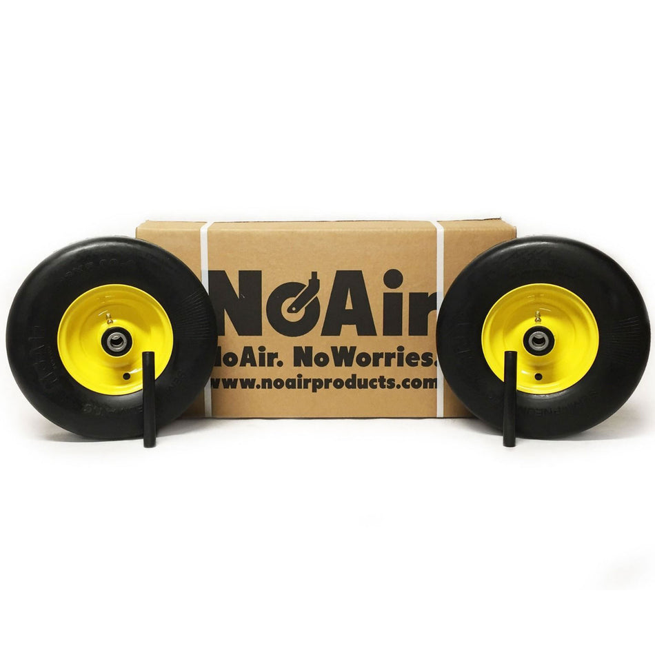 NoAir® (2) Flat Free Wheel Assemblies 13x5.00-6 Fits John Deere Replaces TCA13769