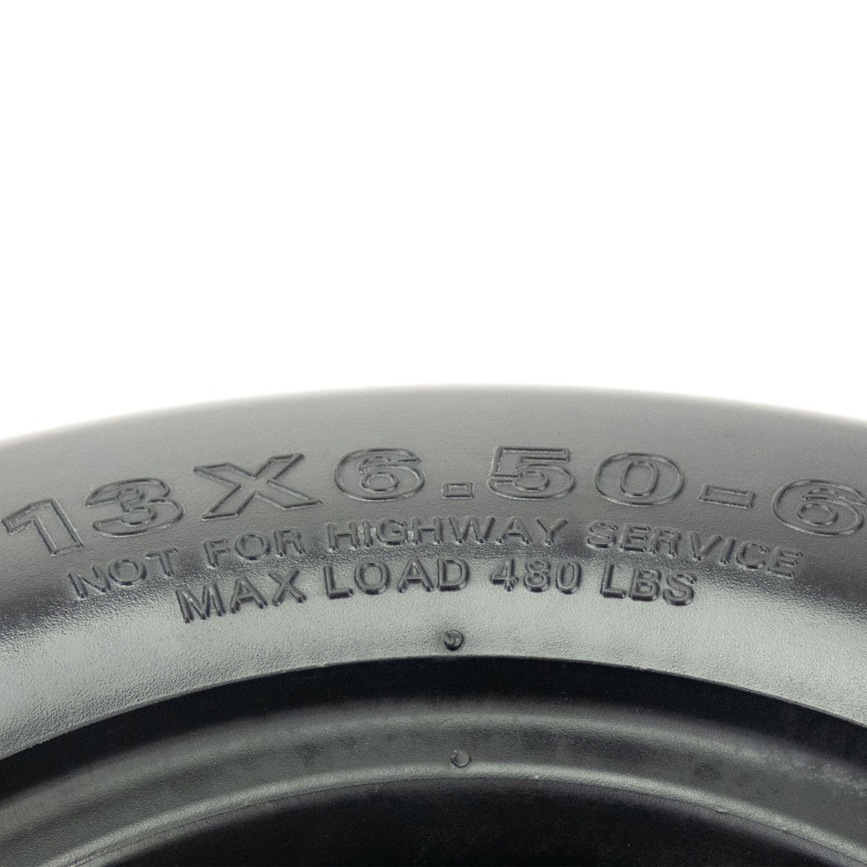 NoAir® (2) Flat Free Tire Assy 13x6.50-6 fits Husqvarna 581199501, 539105521, 510154601