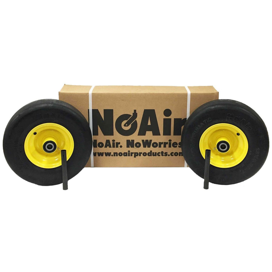 NoAir® (2) Flat Free Wheel Assemblies 13x6.50-6 Fits John Deere TCA19309 TCA16946