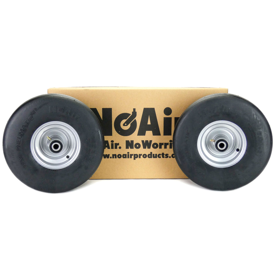 NoAir® (2) Hustler Flat Free Wheel Assemblies 15x6.00-6 Super 104 Replaces 791897