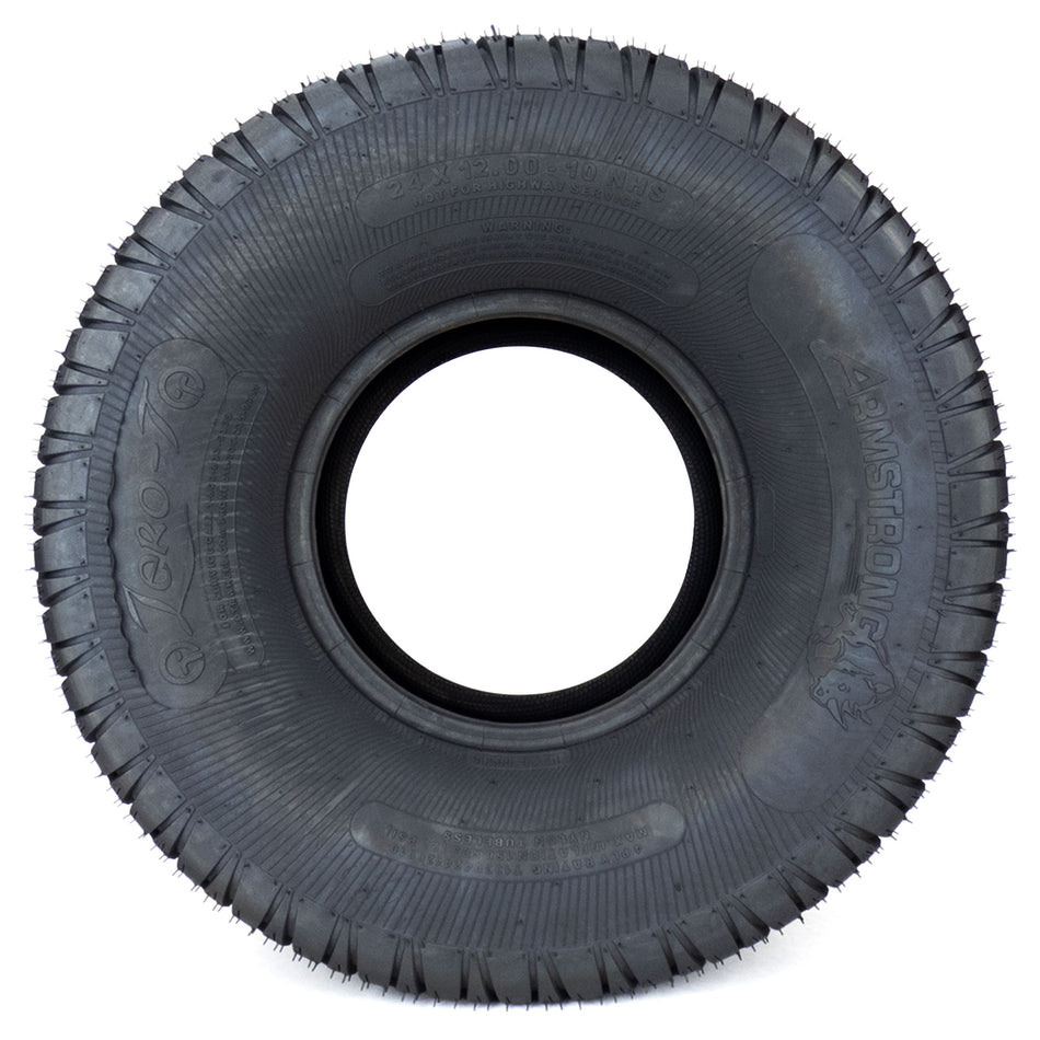 (1) Armstrong 24x12.00-10 Zero-T 4 Ply Tire for Zero Turn Mowers