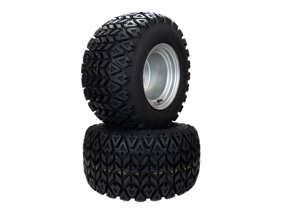 (2)  All Terrain Tire Assy 22x11.00-10 Fits Hustler Raptor SDX 54" & 60" Repl 607099