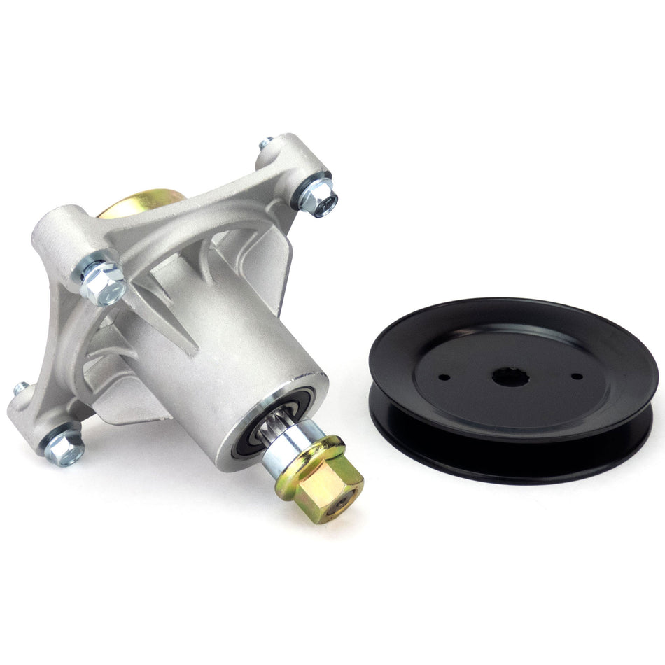 MowerPartsGroup Spindle Assembly and Pulley for Hustler Raptor 52" 604214 603988