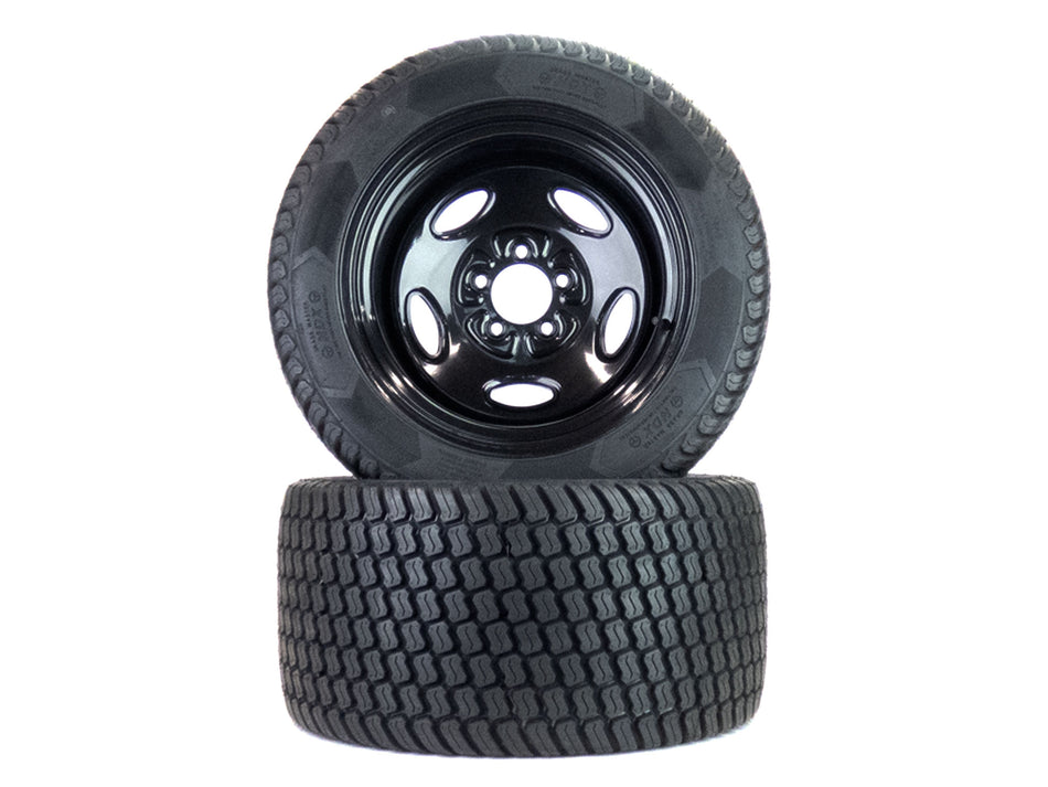 (2) Flat Free Turf Tire Assemblies 26x12.00-12 or 16 Fits Renegade / 333G5 / ZD1211-60 / Never Down 5 Lug Black