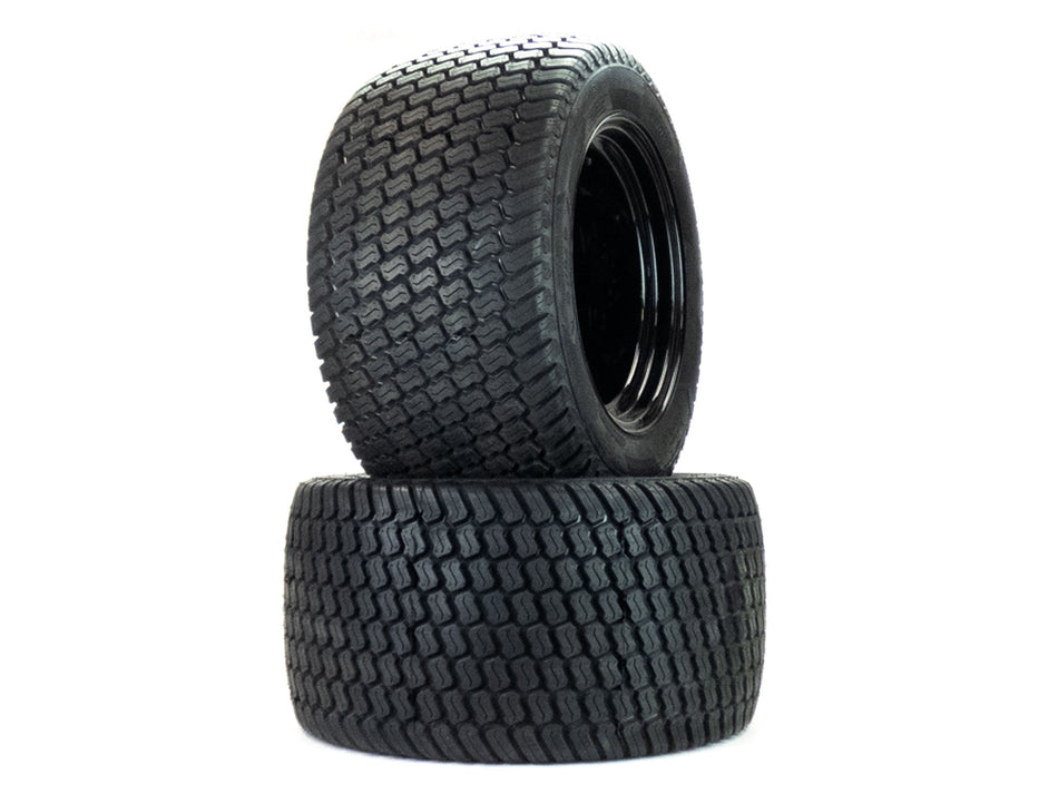 (2) Flat Free Turf Tire Assemblies 24x12.00-12 or 14 Fits Lazer Z / ZTrak / Z Master / Never Down 4 Lug Black