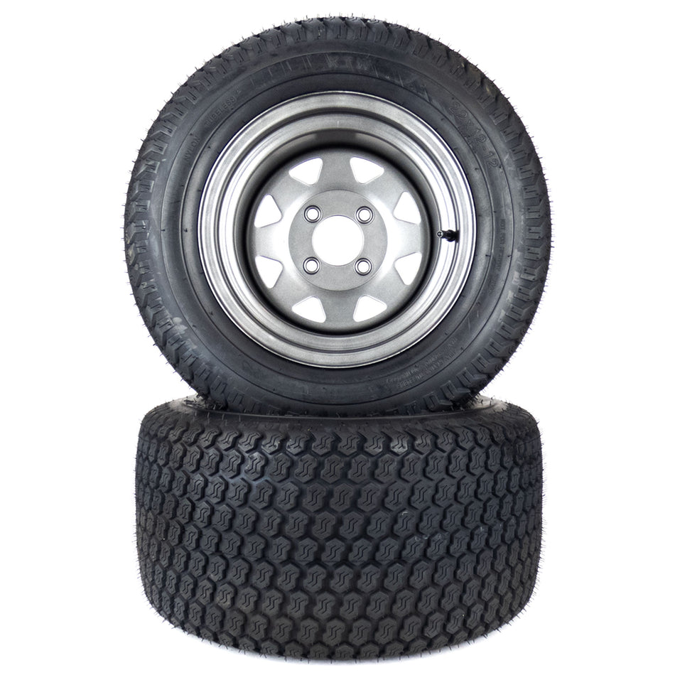 (2) OEM Gravely Ariens Rear Tire Assemblies 22x12.00-12 Fits HD Apex 52" 60" 07101227