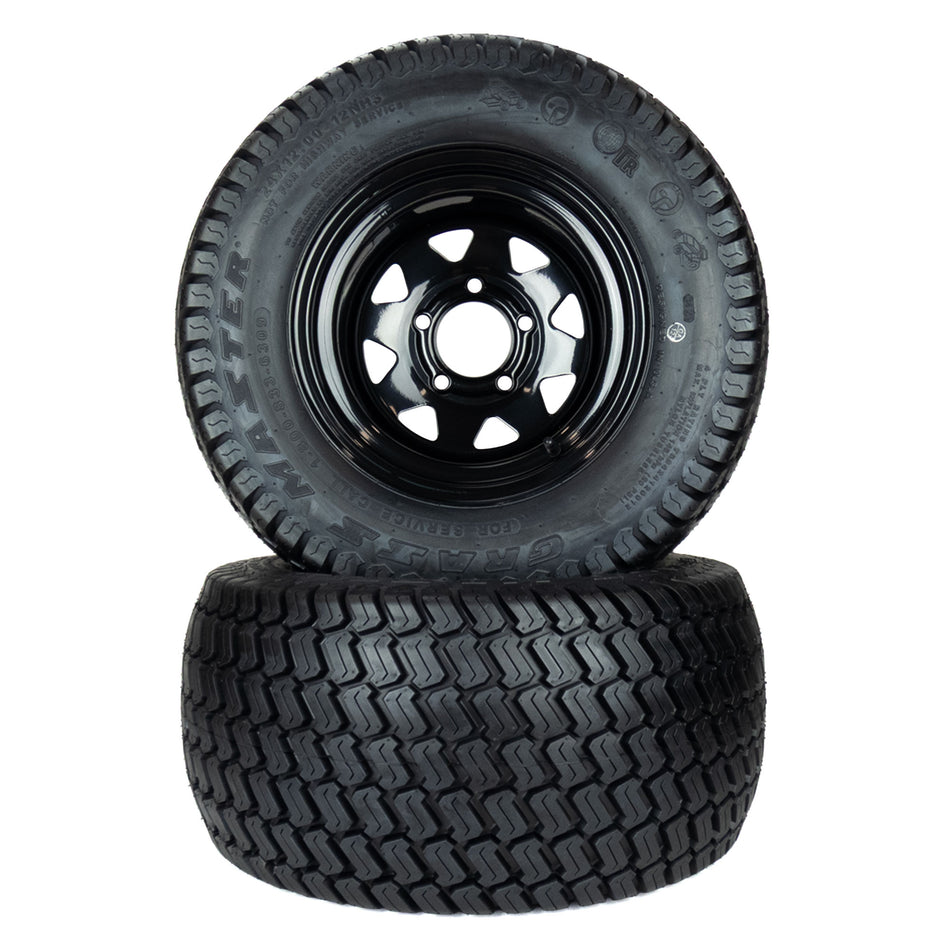 (2) Turf Tire Assemblies 24x12.00-12 Fits Gravely Pro-Turn 300 07101511