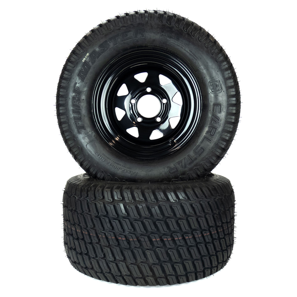 (2) Carlstar/Carlisle Turf Master Tire Assemblies 24x12.00-12 Fits Gravely Pro-Turn 300 07101511