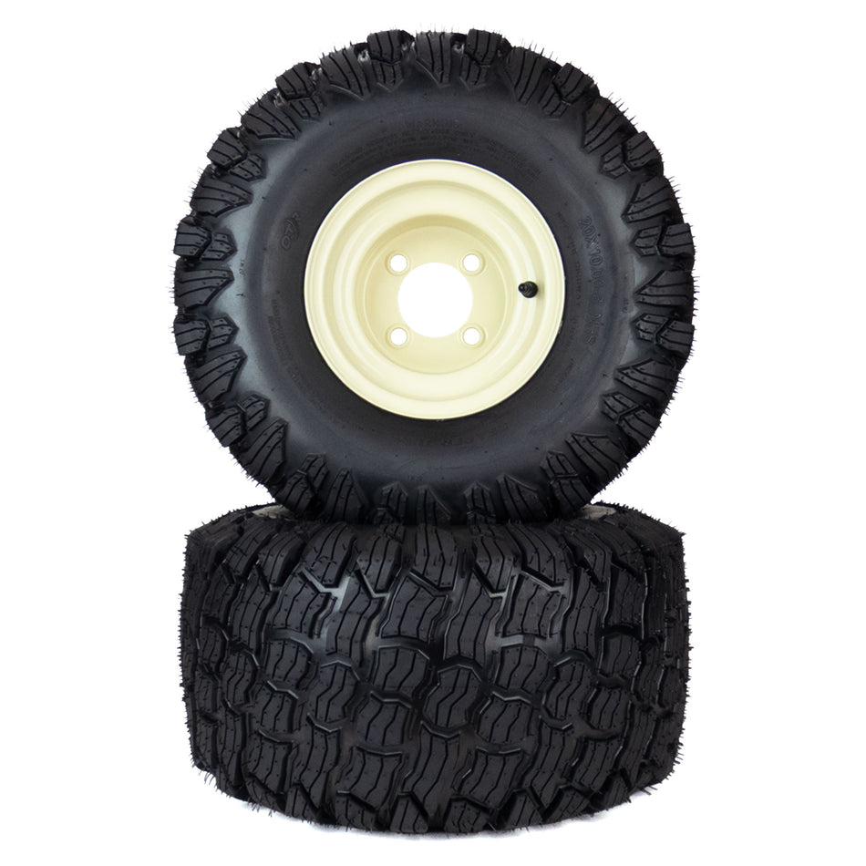 (2) Reaper Turf Tire Assemblies 20x10.00-8 Fits Cub Cadet ZT1 50" 54" 634Z05430 634Z07244