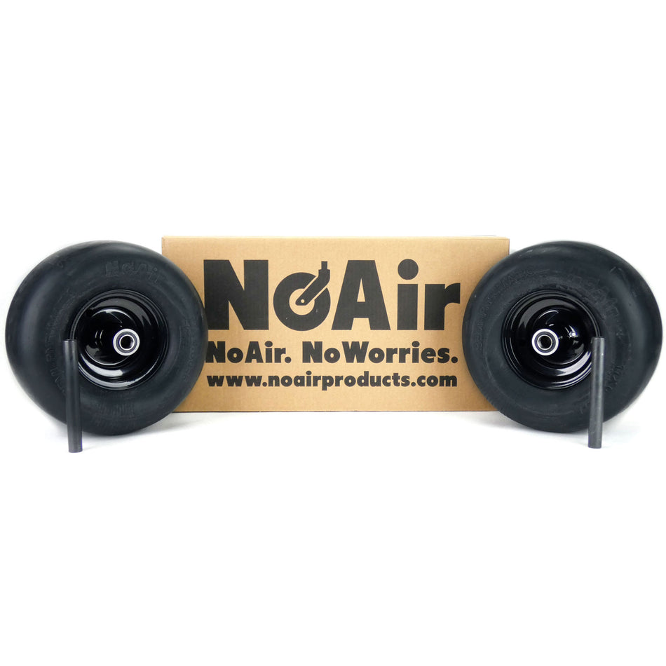 NoAir® (2) Flat Free Wheel Assemblies 11x6.00-5 Compatible With Cub Cadet ZT1 Replaces 634-05664