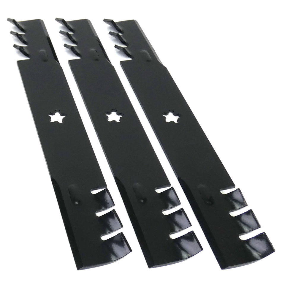 (3) Toothed Blades Compatible With Husqvarna 52" 539112079 521981501 577240301