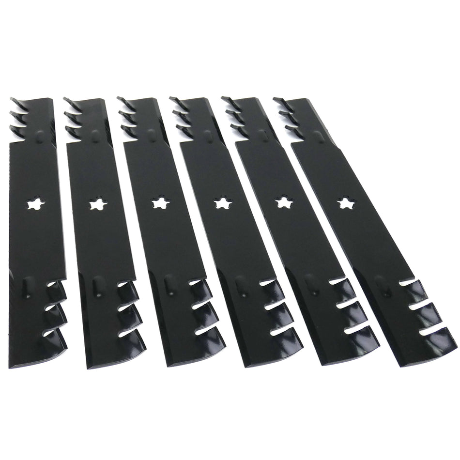 (6) Toothed Lawn Mower Blades 18" Fits Husqvarna 52" 521981501 577240301
