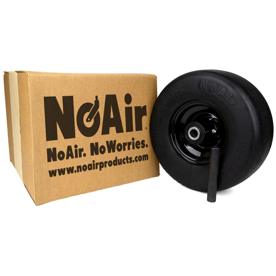 NoAir® (1) Flat Free Tire Assembly 11x4.00-5 Fits Hustler Super 104 Left/Right Side Deck 606741