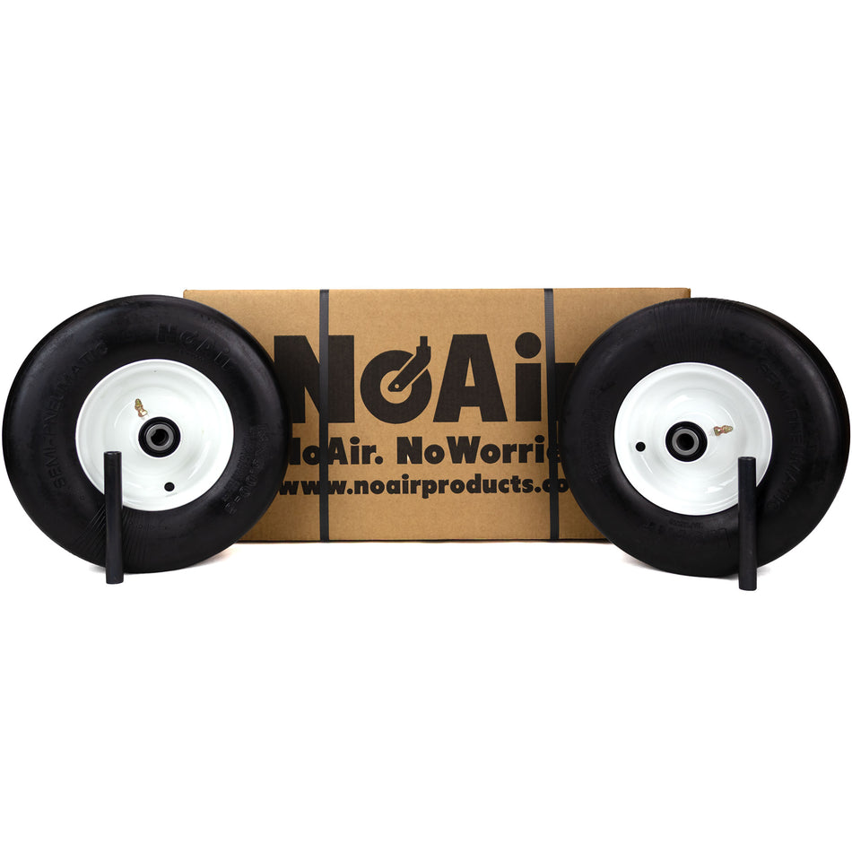 NoAir® (2) Flat Free Tire Assemblies 13x5.00-6 Compatible with Worldlawn Cobra 48" 52" 60" 5202001 5202039