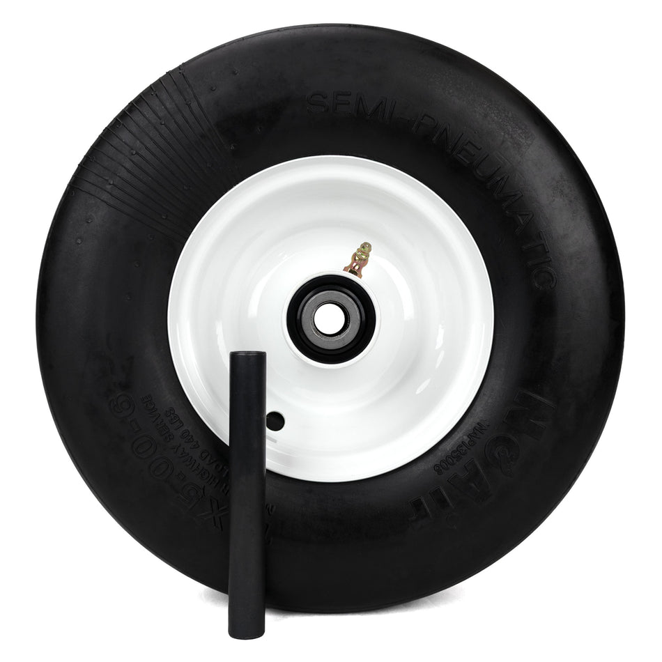 NoAir® (2) Flat Free Tire Assemblies 13x5.00-6 Compatible with Worldlawn Cobra 48" 52" 60" 5202001 5202039