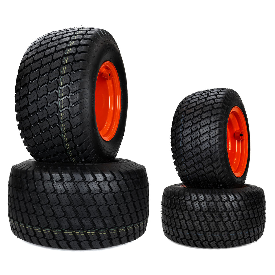 (4) Turf Tire Assemblies 26x12.00-12 18x8.50-10 Fits Kubota BX Series K2561-17100 K2581-18100