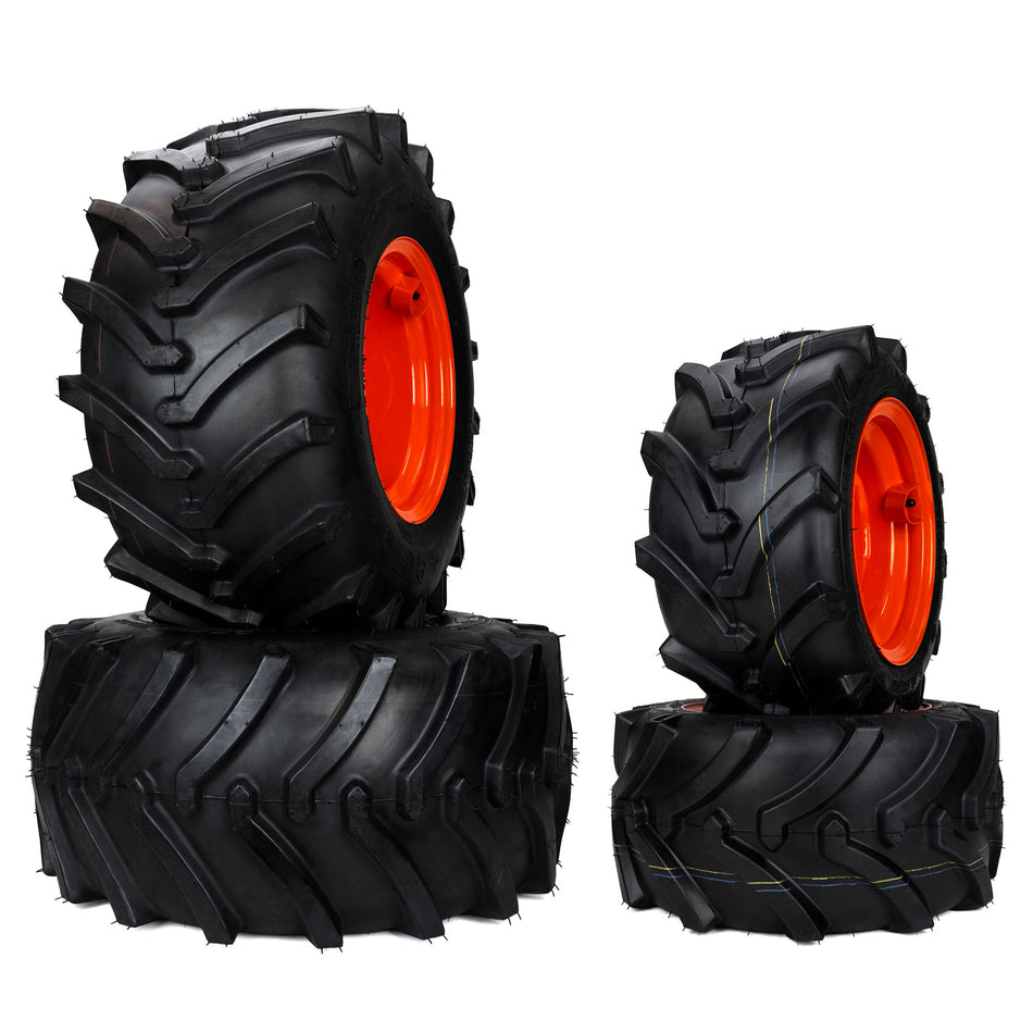 (4) Aggressive Tire Assemblies 26x12.00-12 18x8.50-10 Fits Kubota BX Series K2561-17410 K2581-18410