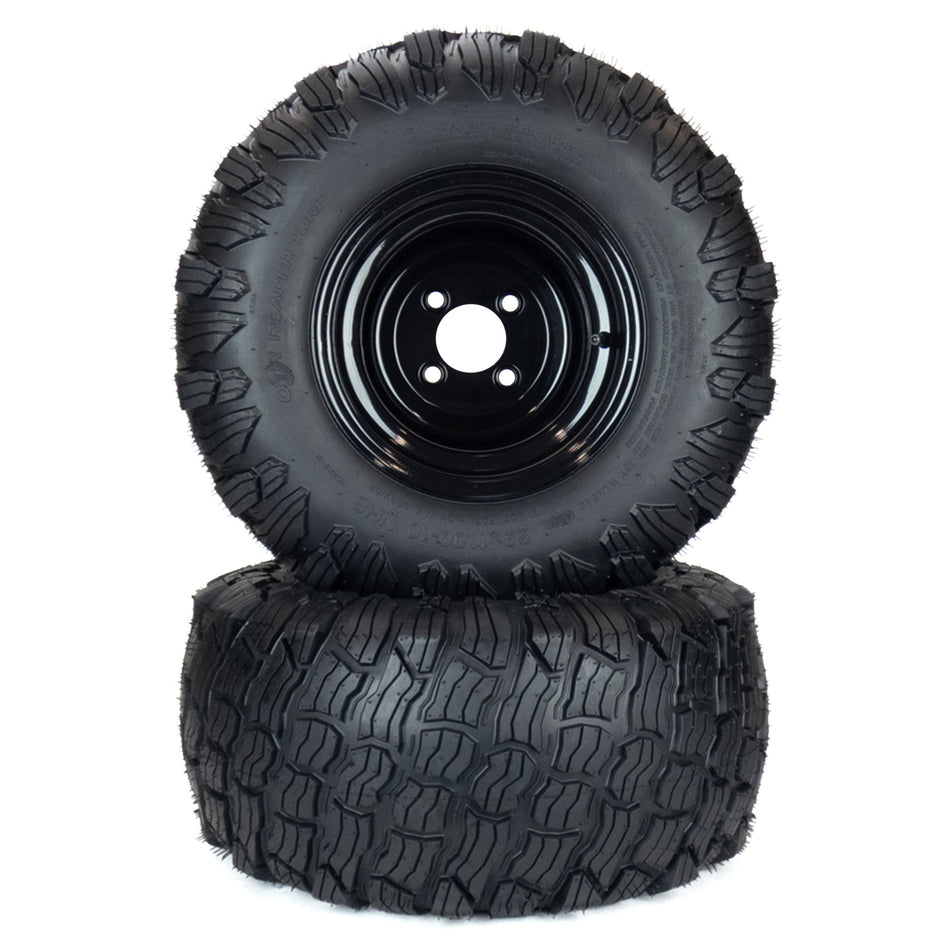 (2) Reaper Turf Tire Assemblies 22x11.00-10 Fits Hustler Raptor XDX 54" 60" 609118