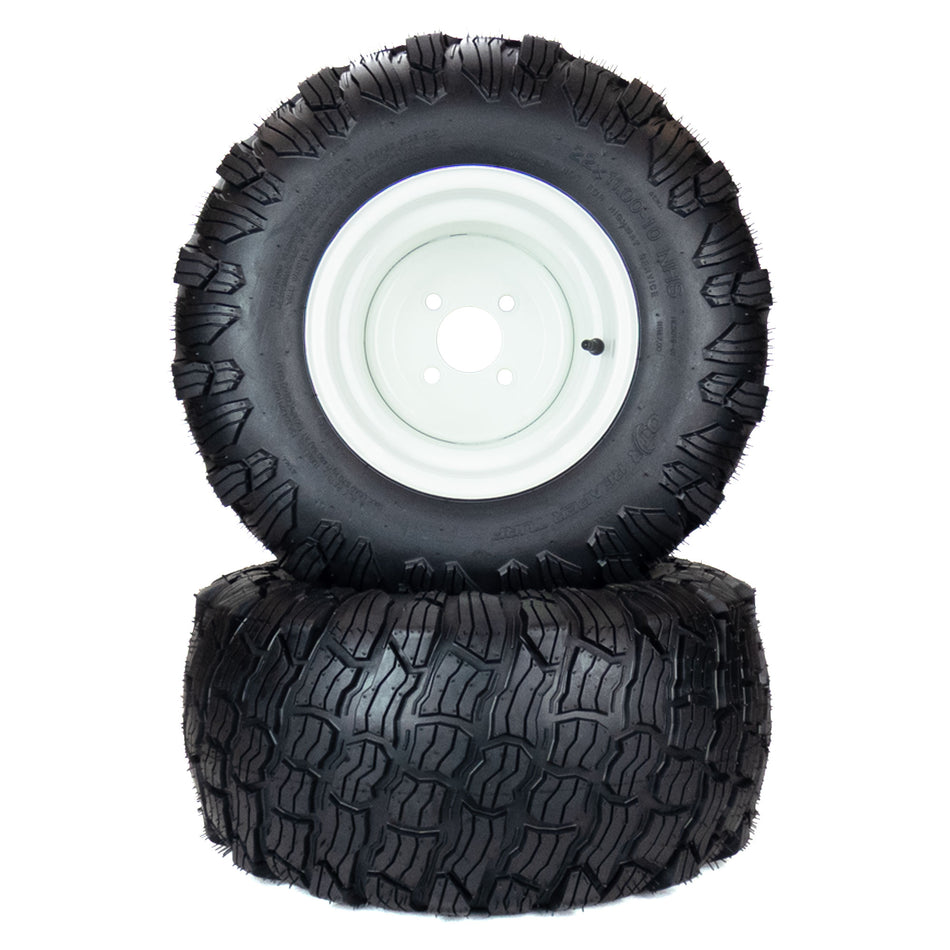 (2) Reaper Turf Tire Assemblies 22x11.00-10 Fits Country Clipper XLT Challenger D3881