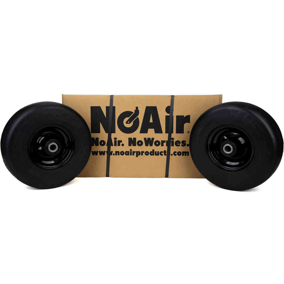 NoAir® (2) Flat Free Tire Assemblies 11x4.00-5 Compatible with Worldlawn Venom 32" 36" 48" Viper XP 42" 46" 462110 463131 5002101
