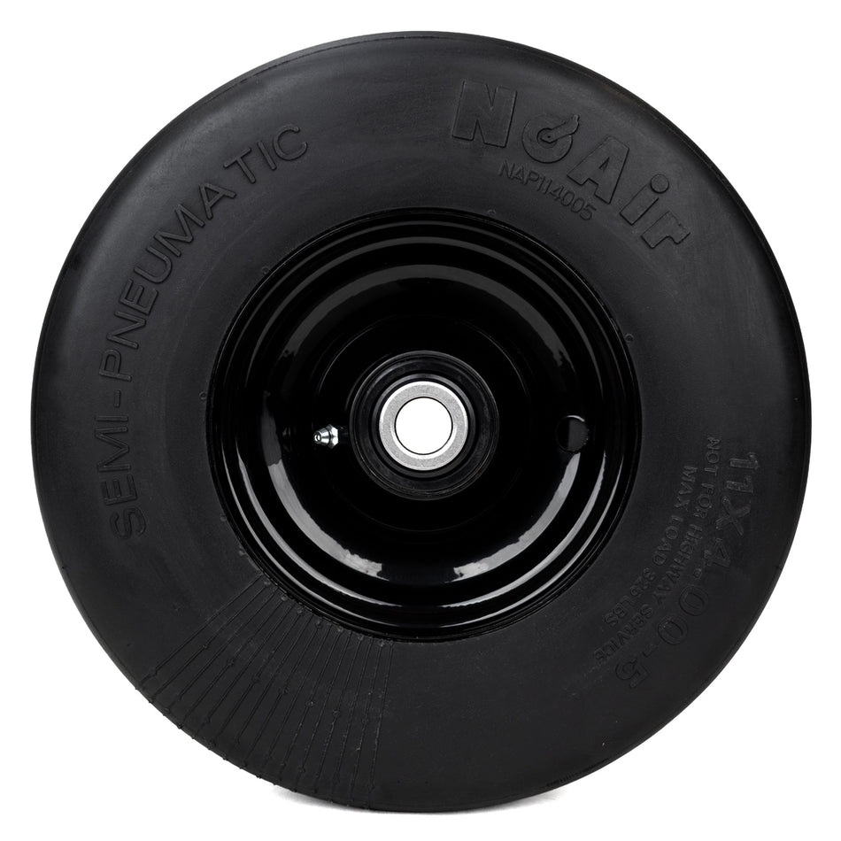 NoAir® (2) Flat Free Tire Assemblies 11x4.00-5 Compatible with Worldlawn Venom 32" 36" 48" Viper XP 42" 46" 462110 463131 5002101