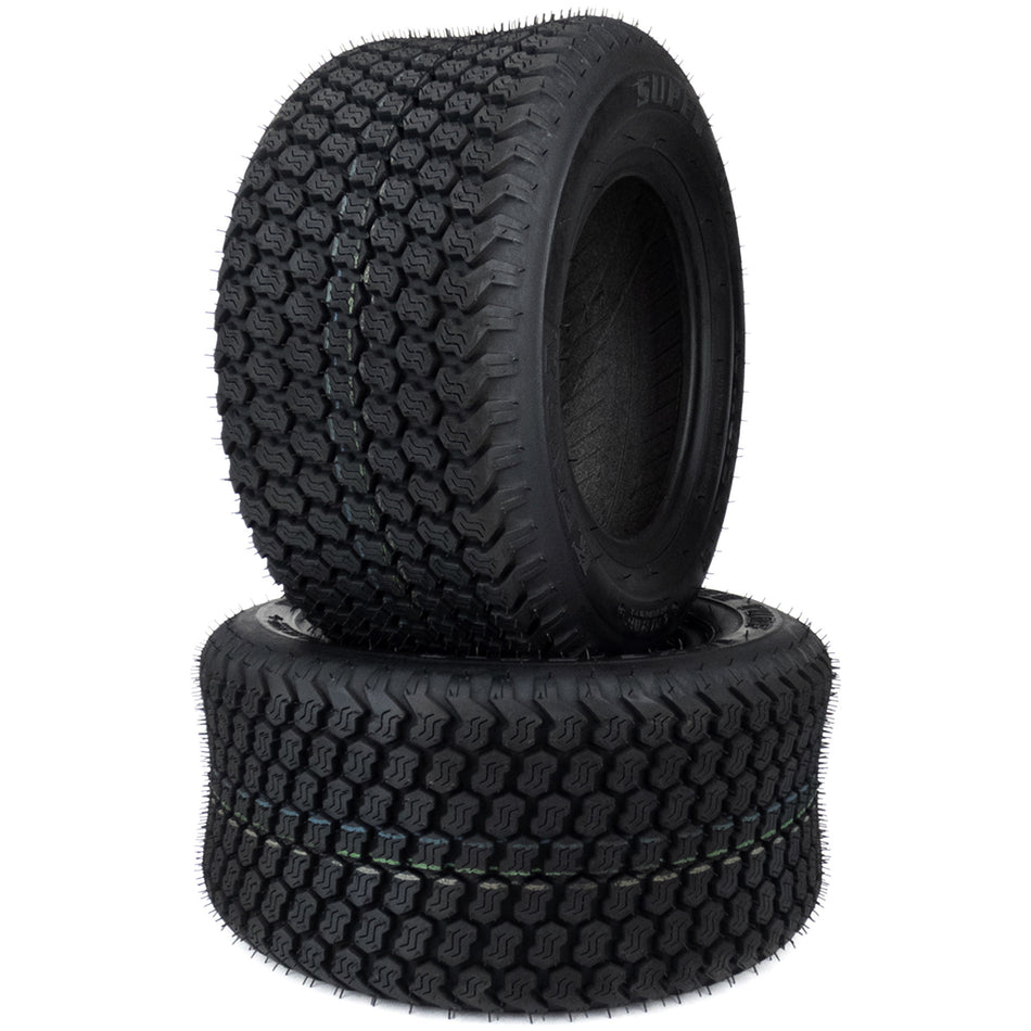 (2) 16x6.50-8 Super Turf Tires 4 Ply for Lawn and Garden Tractors