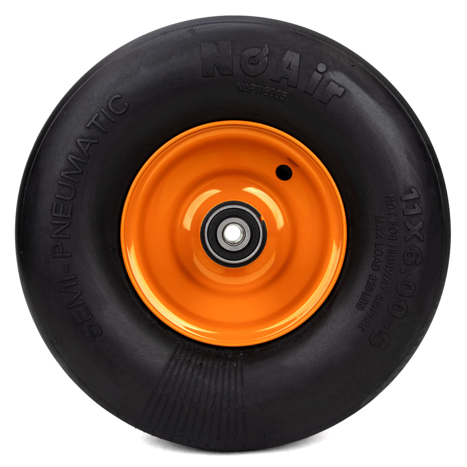 NoAir® (2) Flat Free Tire Assemblies 11x6.00-5 Compatible with Scag EVZ and Liberty Z 48" 52" 485939 485941 485940