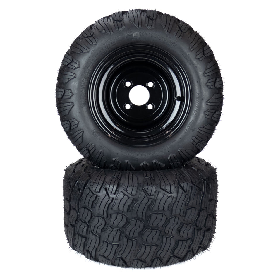 (2) Reaper Turf Tire Assemblies 20x10.00-10 Fits Scag Freedom Z 48" 52" 486315