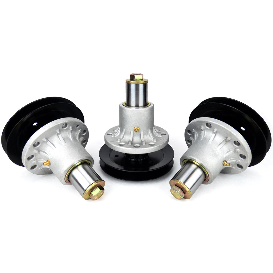 (3) Spindle Assemblies w/ Pulleys Fits Exmark Lazer Z Turf Ranger 52" 60" 103-1140