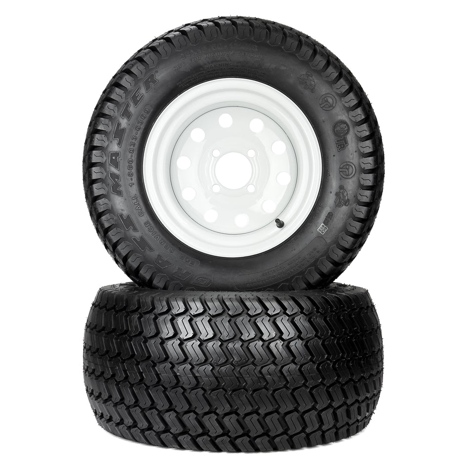 (2) Turf Tire Assemblies 24x12.00-12 Fits Exmark Toro Lazer Z 109-8972