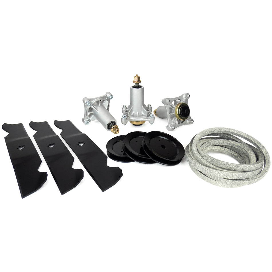 Deck Rebuild Kit for Husqvarna 54" Spindles Blades Pulleys Belt 532187292 532187254 532129861 587686701