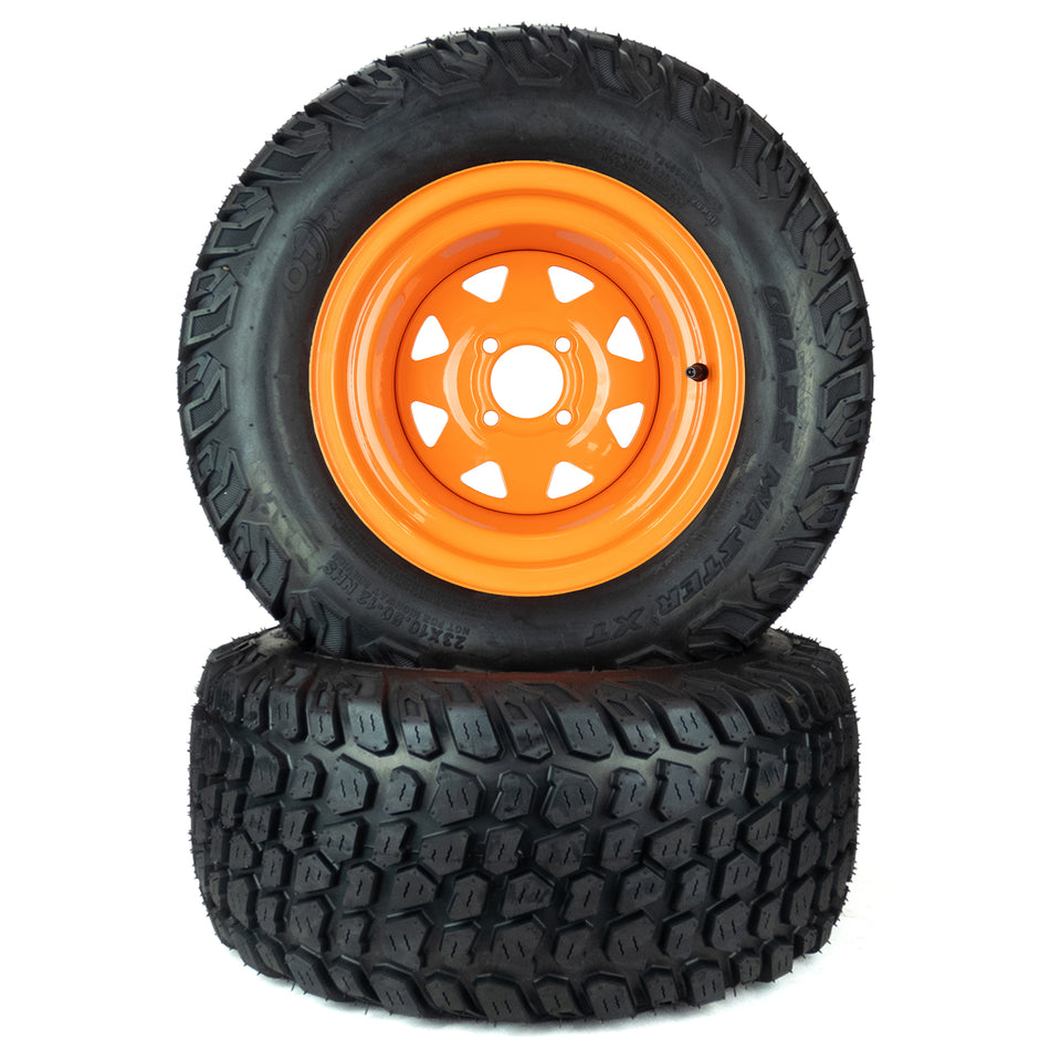 (2) Grassmaster XT Tire Assemblies 23x10.50-12 Fits Scag Cougar Tiger Cub 52" 482413