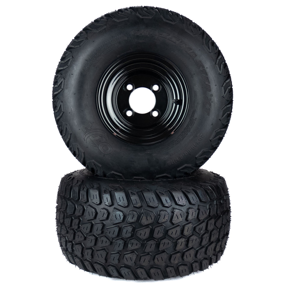 (2) Grassmaster XT Tire Assemblies 20x10.00-8 Fits Cub Cadet ZT1 50" 54" 634Z05430