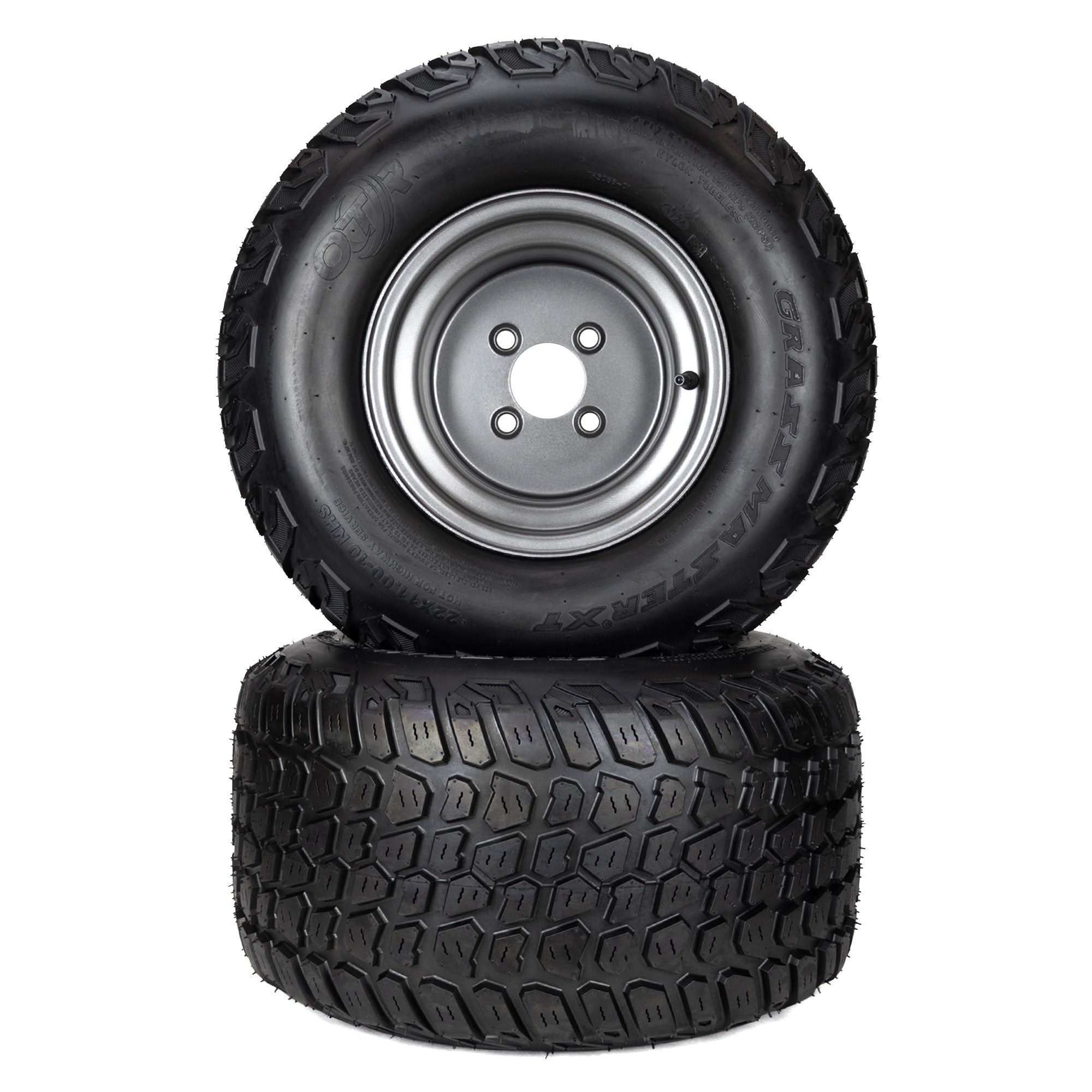 2) Grassmaster XT Tire Assemblies 22x11.00-10 Fits Gravely Ariens
