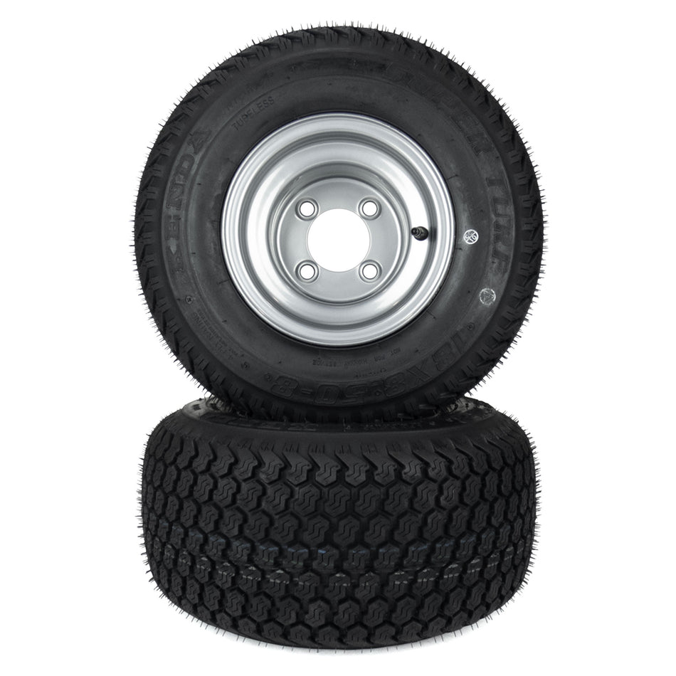 (2) Super Turf Tire Assemblies 18x8.50-8 Fits Hustler Raptor 42" 52" 604013