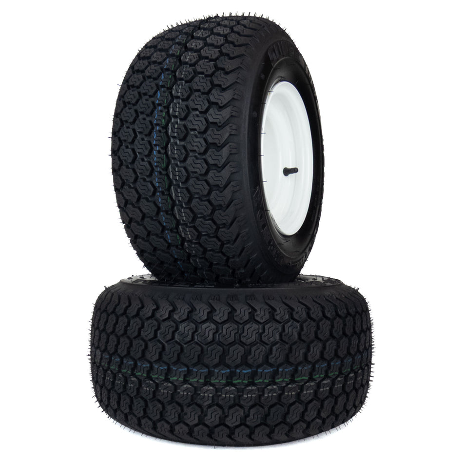 (2) Super Turf Tire Assemblies 18x8.50-8 Golf Cart ClubCar EZGO No Lift Required