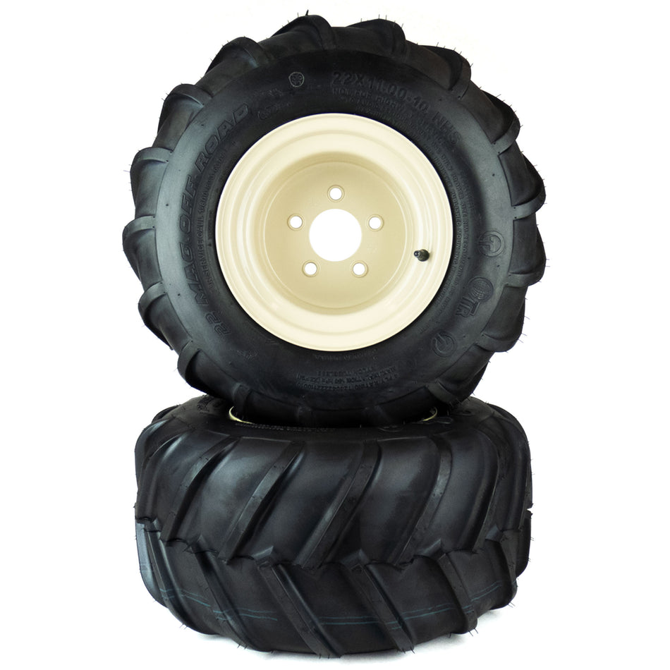(2) Wheel and Tire Assemblies 22x11.00-10 Compatible With Grasshopper 700 Series Bar Tread