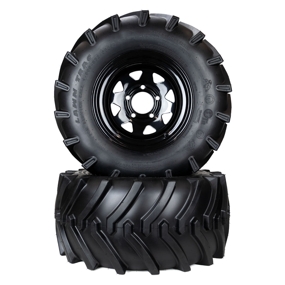 (2) Aggressive Tire Assemblies 24x12.00-12 Fits Gravely Pro-Turn 300 07101511