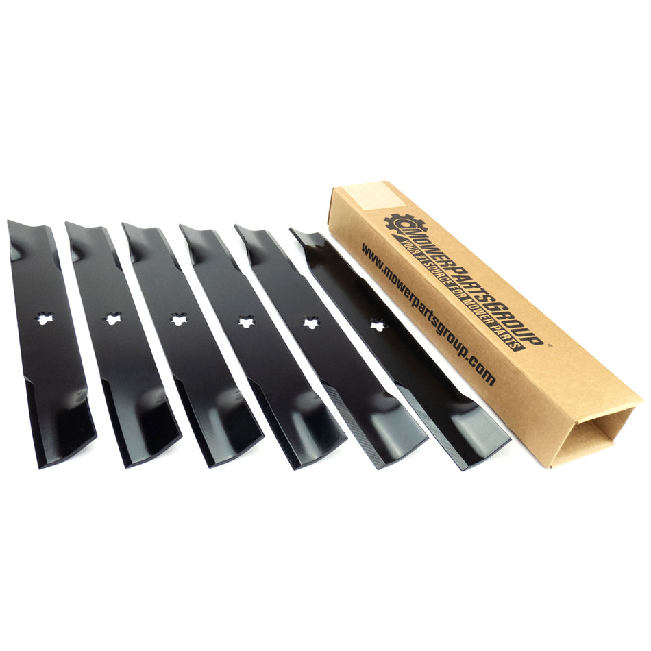 (6) Hi Lift Blades 18" 5pt star Fits Kees Dixon Husqvarna 52" Deck 539112079