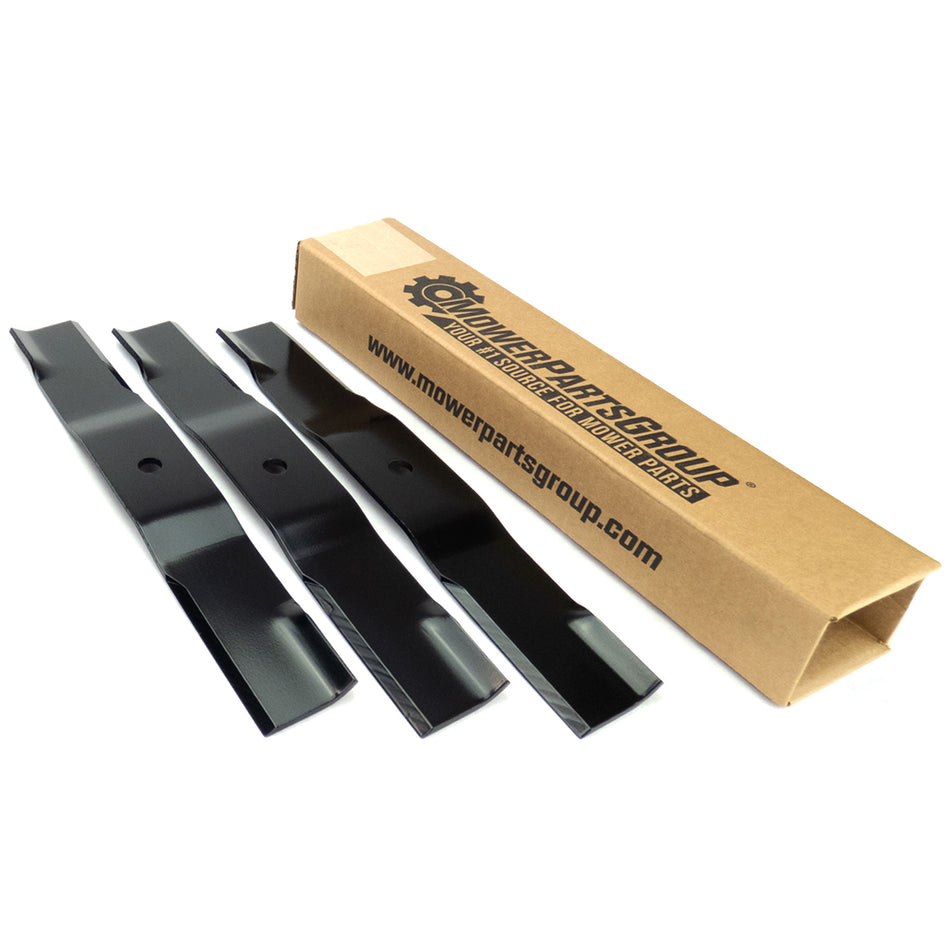 (3) Low Lift Blades for Bobcat, Ariens, Bad Boy, Exmark, Hustler 54" 112243-02