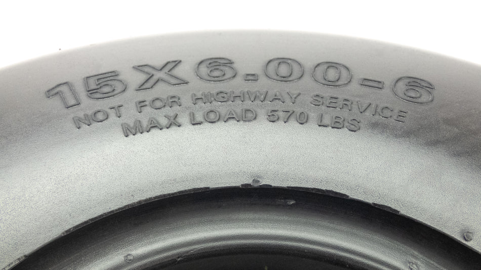 NoAir® (2) Gravely Ariens Flat Free Tire Assem 15x6.00-6 Pro Turn 200 400 Repl 07101109