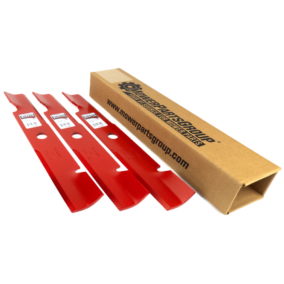 (3) Reaper Blades Fits Exmark Lazer Z Pioneer Vantage Turf Tracer Metro 52" 103-6402-S 103-6382-S