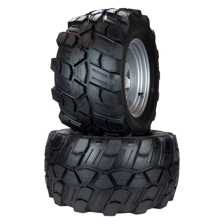 (2) Aggressive Tire Assemblies 24x12.00-12 Fits Hustler Super Z 60" 606968