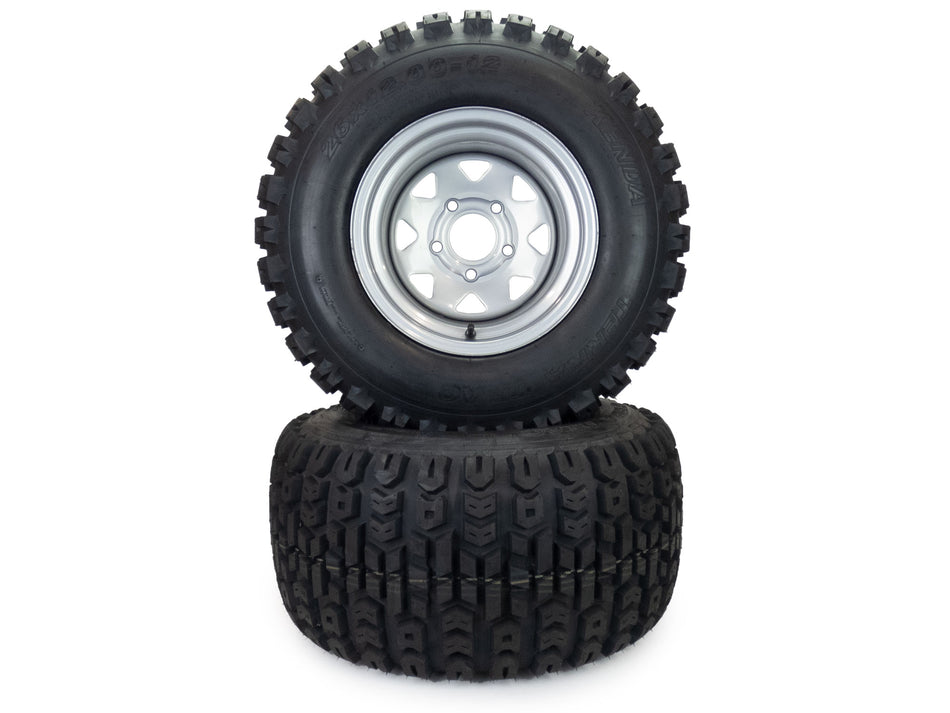 (2) All Terrain Tire Assy 26x12.00-12 Fits Hustler Super 104 Replaces 603928