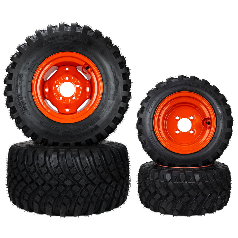 (4) Versa Turf Tire Assemblies 26x12.00-12 18x8.50-10 Fits Kubota BX Series K2561-17610 K2581-18610