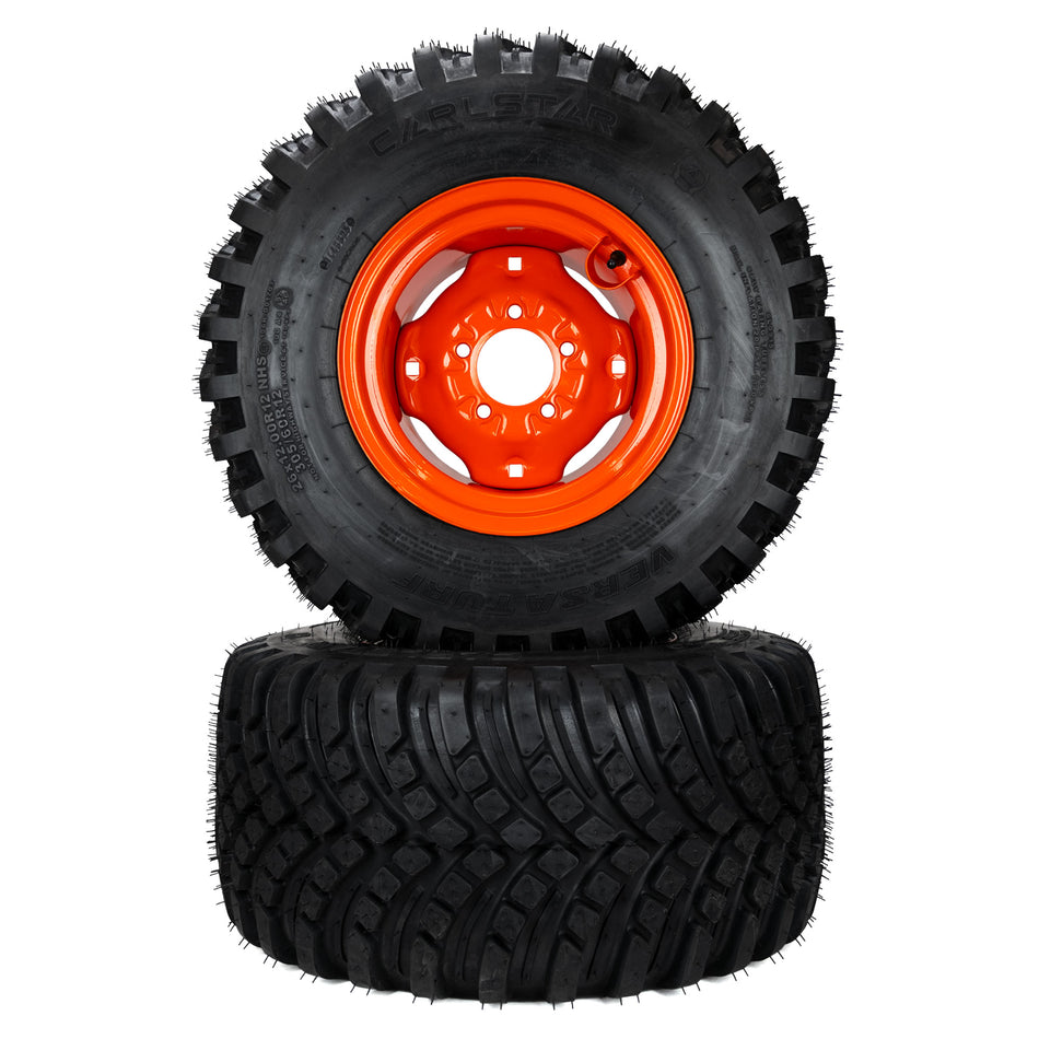 (2) Versa Turf Tire Assemblies 26x12.00-12 Fits Kubota BX Series K2561-17610
