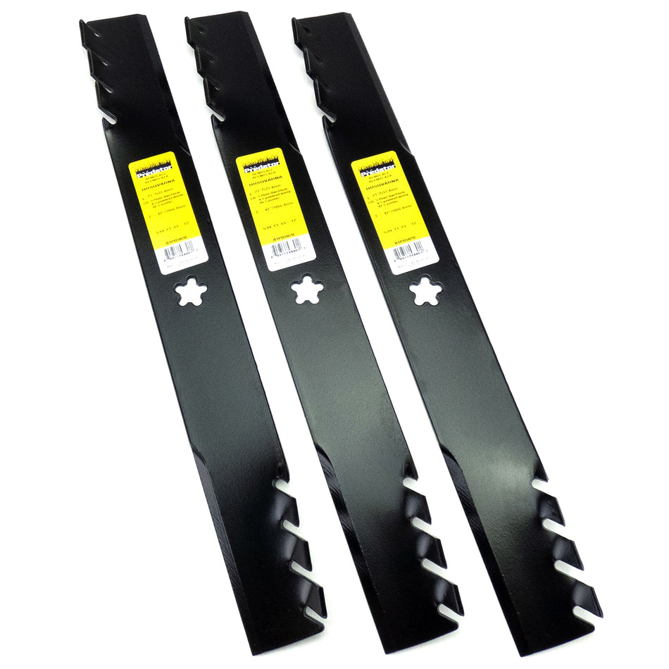 (3) Toothed Blades for Husqvarna 61" EZ 5224, 6124, MZ 6125, 6128 539113312