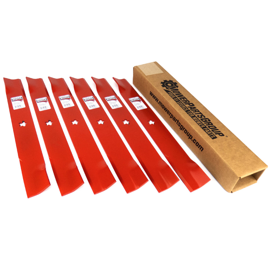 (6) Reaper Mulching Blades Fits Husqvarna with 61" Deck 539113312